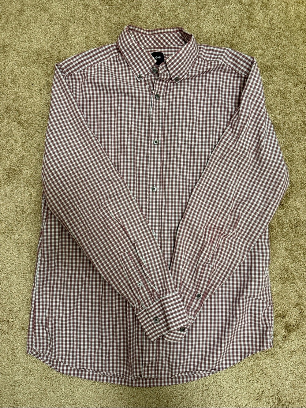 Gap Men's Large Gingham Long Sleeve Button-Down Shirt. F36
